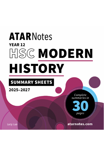 ATAR Notes HSC Year 12 Modern History Summary Sheets (2025-2027)