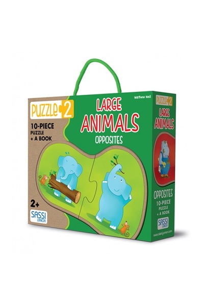 Large Animals: Opposites - 10 Piece Puzzle and Book