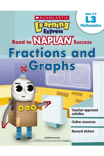 Road to NAPLAN Success: Level 3 - Fractions and Graphs (Ages 8-9)