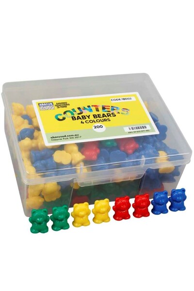 Three Bear Family Counters (4 Colours) - Baby Bear (Box of 200)