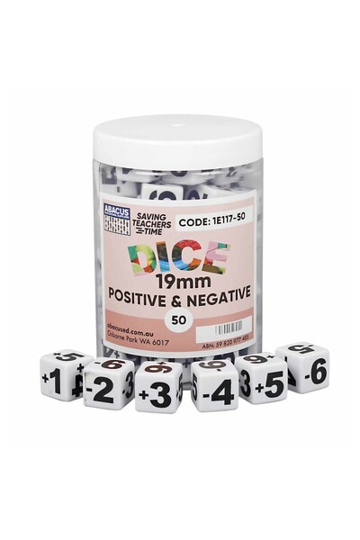 Positive and Negative Dice - 19mm (Jar of 50)