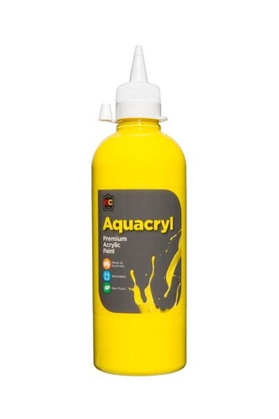 Aquacryl Premium Acrylic Paint 500mL - Cool Yellow