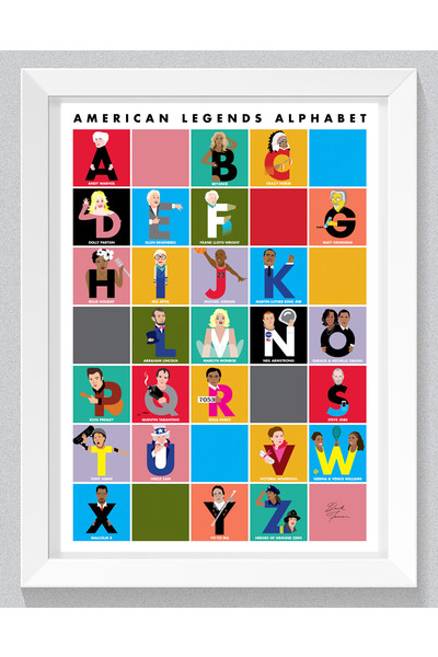 American Legends Alphabet Poster
