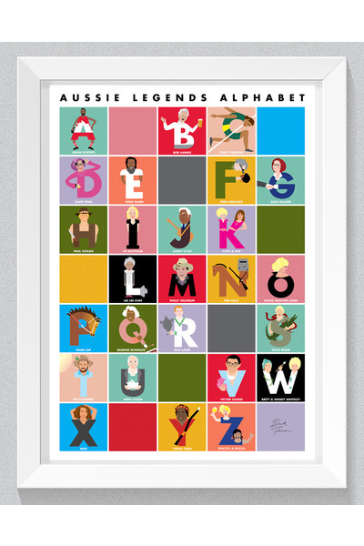 Aussie Legends Alphabet Poster