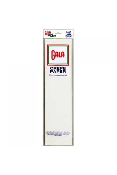 Gala Crepe Paper - White (240x50cm): Pack of 12