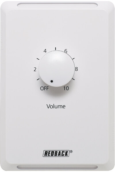 Redback Volume Control 10W 100V Line Clipsal Pro - Vertical White