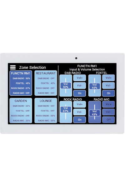 Redback 7" Master Touch Wallplate For Source Controllers - White