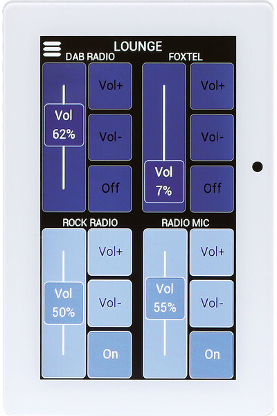 Redback 4.3" Zone Touch Wallplate For Source Controllers - White