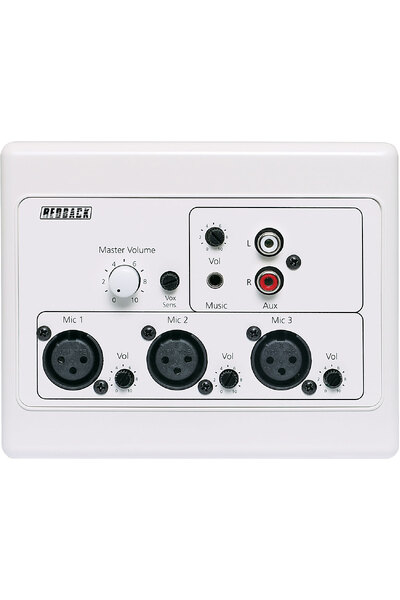 Redback 3 Input XLR Mic/Line Pre-Amplifier Wallplate