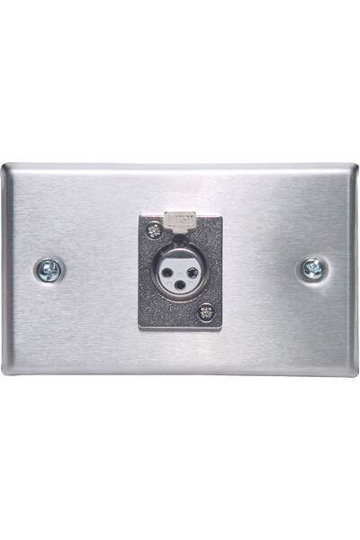 Redback 3 pin XLR Horizontal Steel Microphone Wallplate