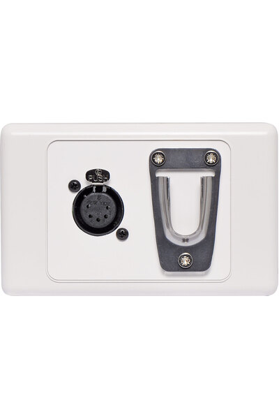 Redback 5 pin XLR White Wallplate with Microphone Clip