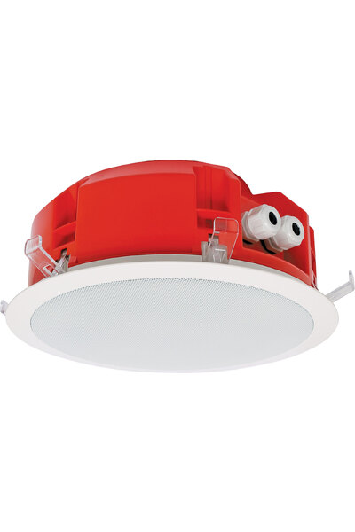 One-Shot 200mm 100V 15W Ceiling EWIS Speaker White Metal Grille