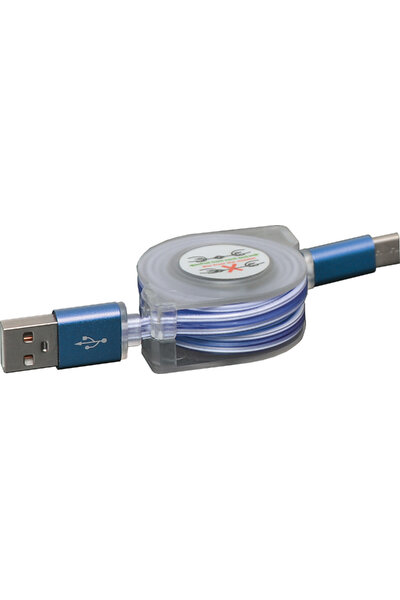 Dynalink LED USB A-C Retractable Lead
