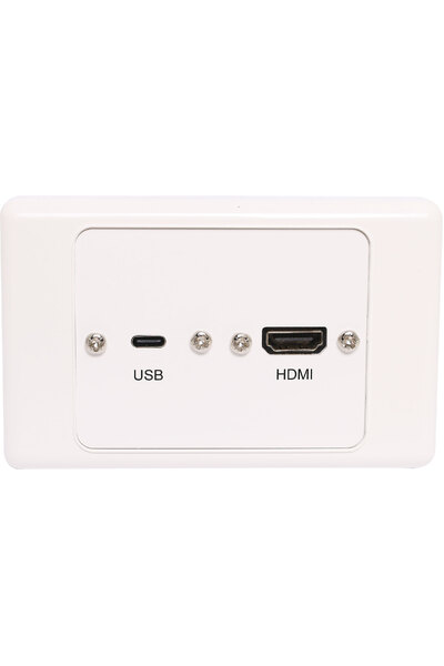 Dynalink USB C HDMI Wallplate With Socket Flyleads