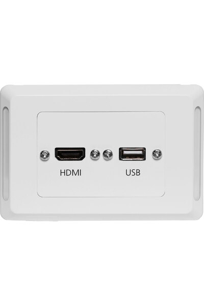 Dynalink HDMI USB A Horizontal Wallplate With Flyleads - Clipsal Pro
