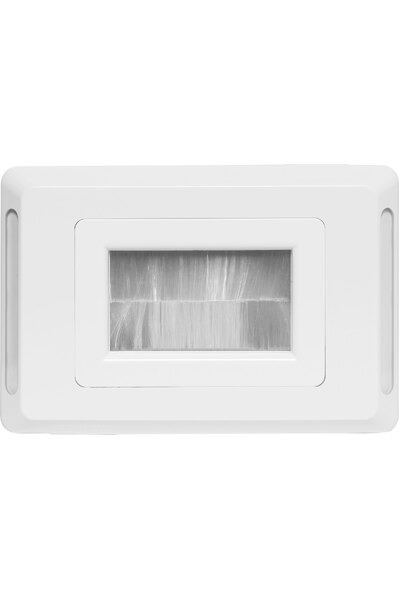 Dynalink Flat White Brush Entry Wallplate - Clipsal Pro