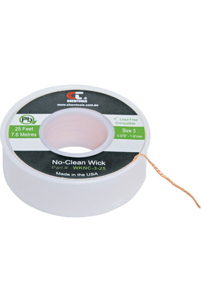 Chemtools 1.91mm Green 7.6m Solder Wick Desoldering Braid