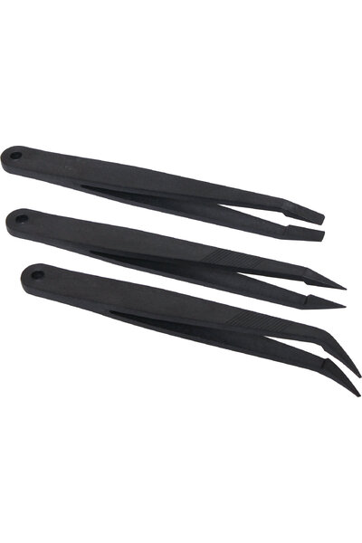 Jakemy Anti Static 3 Piece Tweezer Set