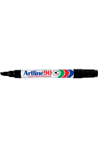 Artline Markers 90 - 5mm Permanent (Chisel Nib): Black (Box of 12)
