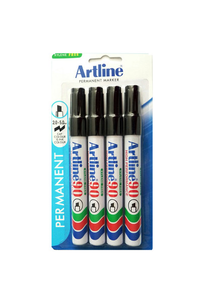 Artline Markers 70 - 1.5mm Permanent (Bullet Nib): Black (Pack of 4)