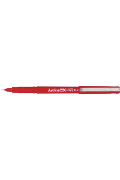 Artline Markers 220 (Superfine Point) - Red 0.2mm (Box of 12)