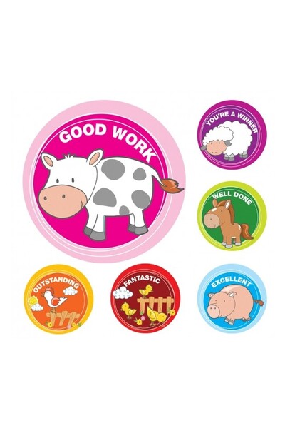Avery Merit Stickers: Farm Animals - 30mm (Pack of 96)