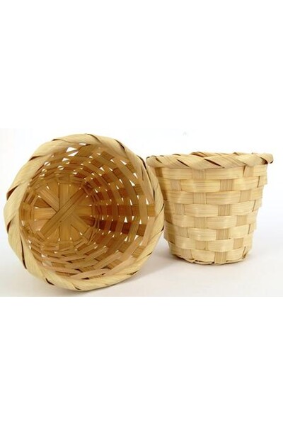 Bamboo Basket - Round Natural: Pack of 4