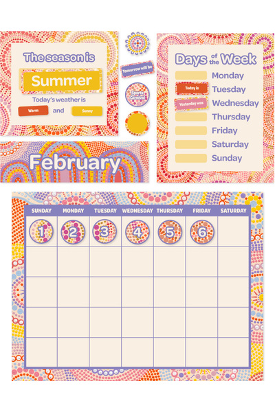 Rainbow Dreaming - Calendar Bulletin Board Set