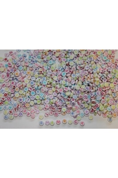Alphabet Beads - Plastic Round (150 gm)