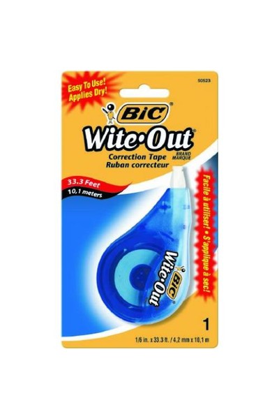 Bic Correction Tape - Wite-Out Ez Correct: 4.2mmx12m (Pack of 6)