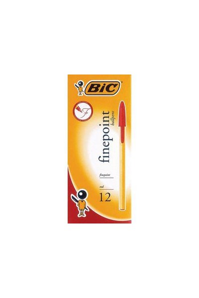 Bic Pen - Ballpoint: Fine Red (Box of 12)