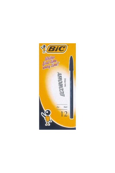 Bic Pen - Ballpoint Economy: Medium Black (Box of 12)