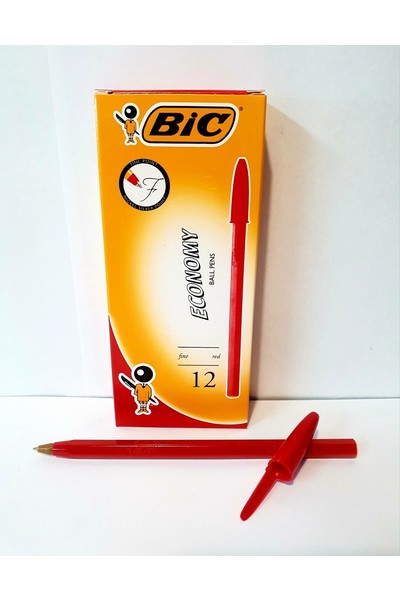 Bic Pen - Ballpoint Economy: Fine Red (Box of 12)