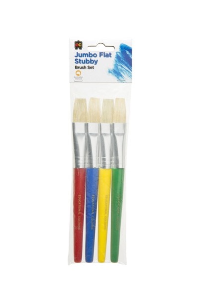 Jumbo Flat Stubby Brush - Set of 4