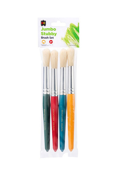 Brush Jumbo Round Wooden Bristle - Pack of 4