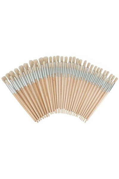Bulk Hog Hair Brush Set - Round: Pack of 60