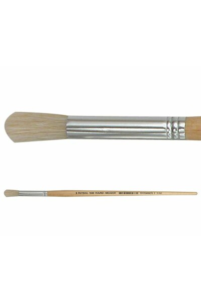 Hog Hair Brushes - Round: Size 8 (Pack of 12)