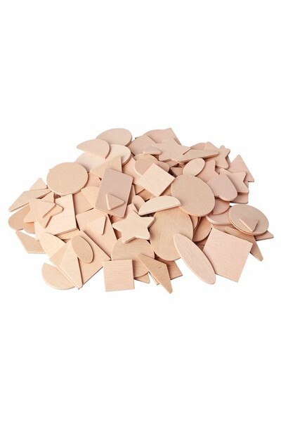 Wooden Geometric Shapes (Natural) - Pack of 117