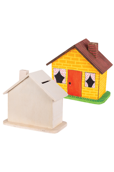 Wooden Money Box House