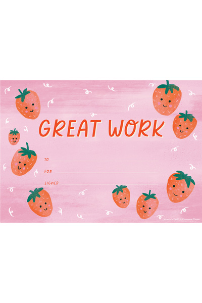 Strawberry Scented Certificates (Pack of 20)