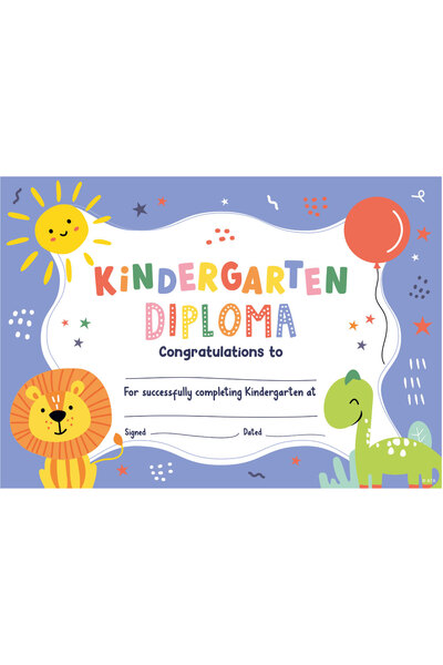Kindergarten Diploma - PAPER Certificates (Pack of 35)