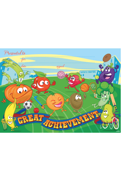 Great Achievement Sport Certificate - Pack of 35 (Previous Design)