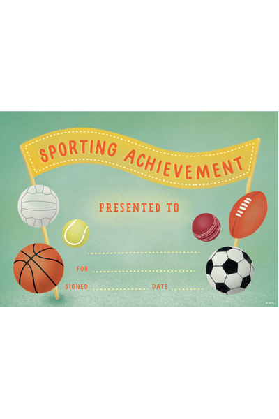 Sporting Achievement - Paper Certificates (Pack of 35)
