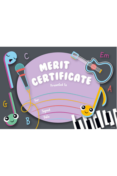 Music - PAPER Certificates (Pack of 35)