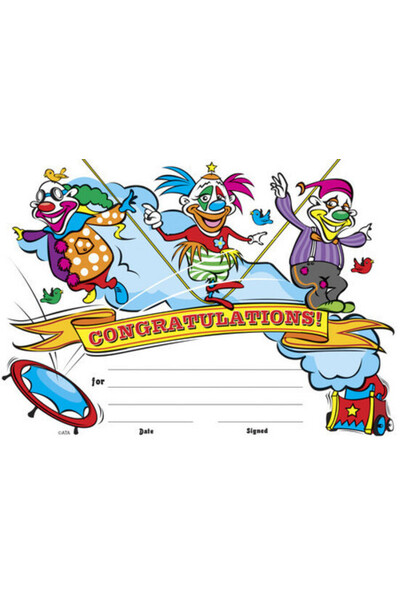 Clowns Merit Certificate - Pack of 200