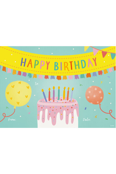 Happy Birthday Cake - PAPER Certificates (Pack of 35)