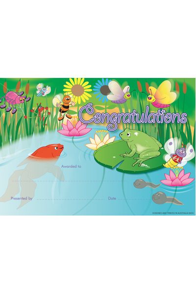 Garden Pond Merit Certificate - Pack of 200