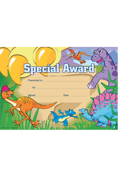 Special Award Dinosaur Merit Certificate - Pack of 200