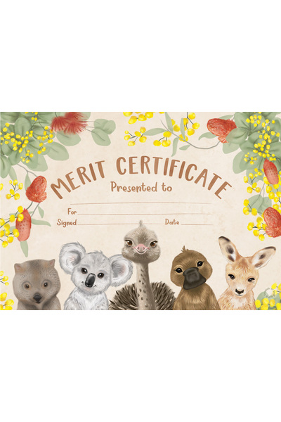 Australian Flora & Fauna - Eucalyptus Scented Certificates (Pack of 20)