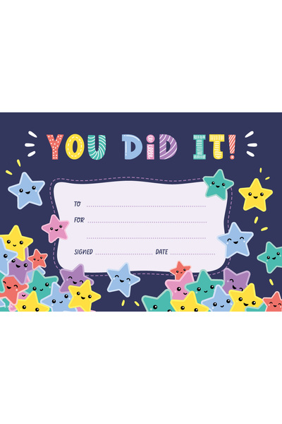 You Did It! (Star Performer) - PAPER Certificates (Pack of 35)